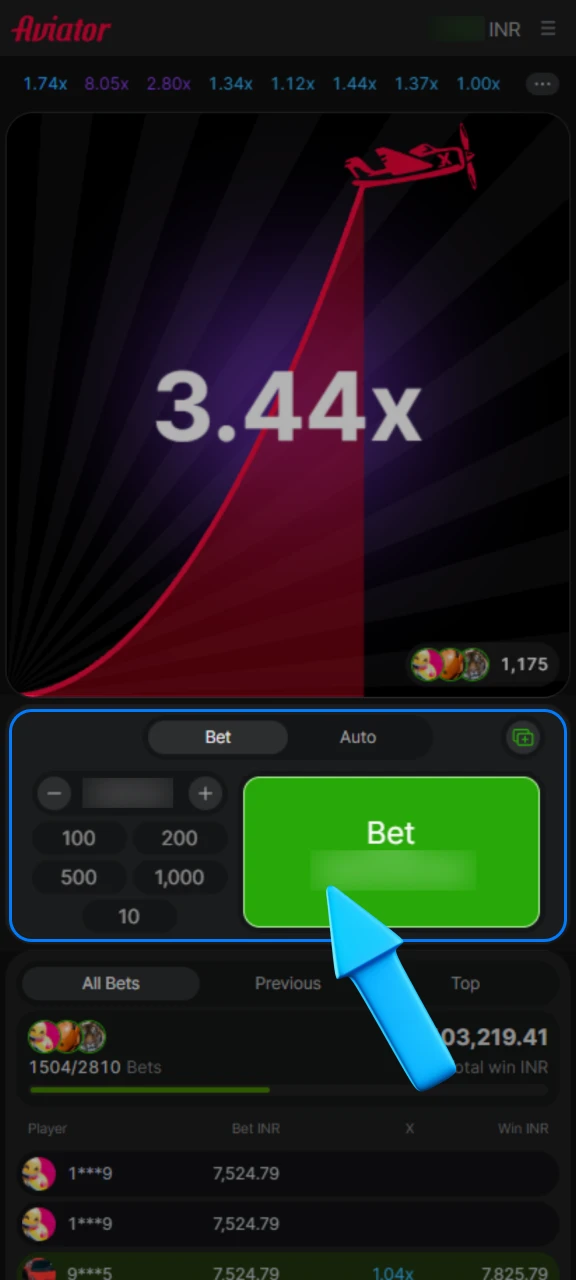 aviator-1win-india-app-how-to-set-stake